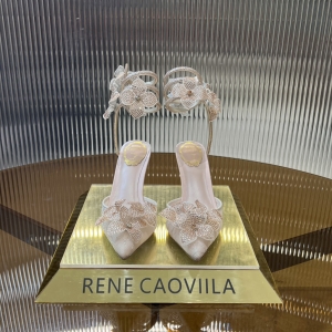 rene caovilla floriane white pump shoes